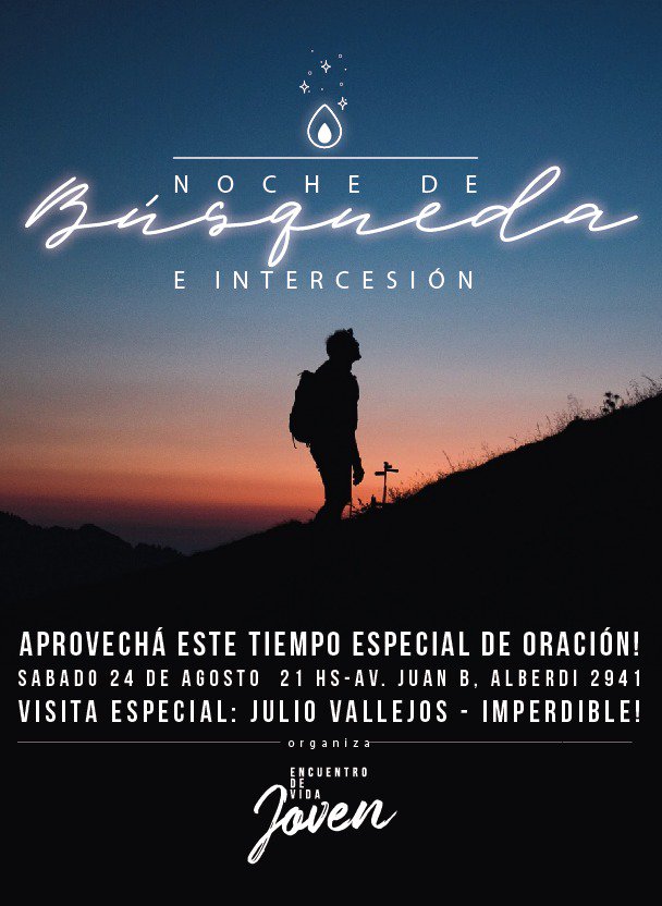 edv_iglesia's tweet photo. Jóvenes y adolescentes unidos! Compartiendo una #Vigilia especial noche de intercesión.
Te esperamos para compartir este tiempo juntos.
.
.
.#EdVJoven #EdVIglesia #EdVMiCasa #Oracion #Jesus #DiosesAmor #orarjuntos #edvmujer #edvevangelismo https://t.co/4BOCg59AG5
