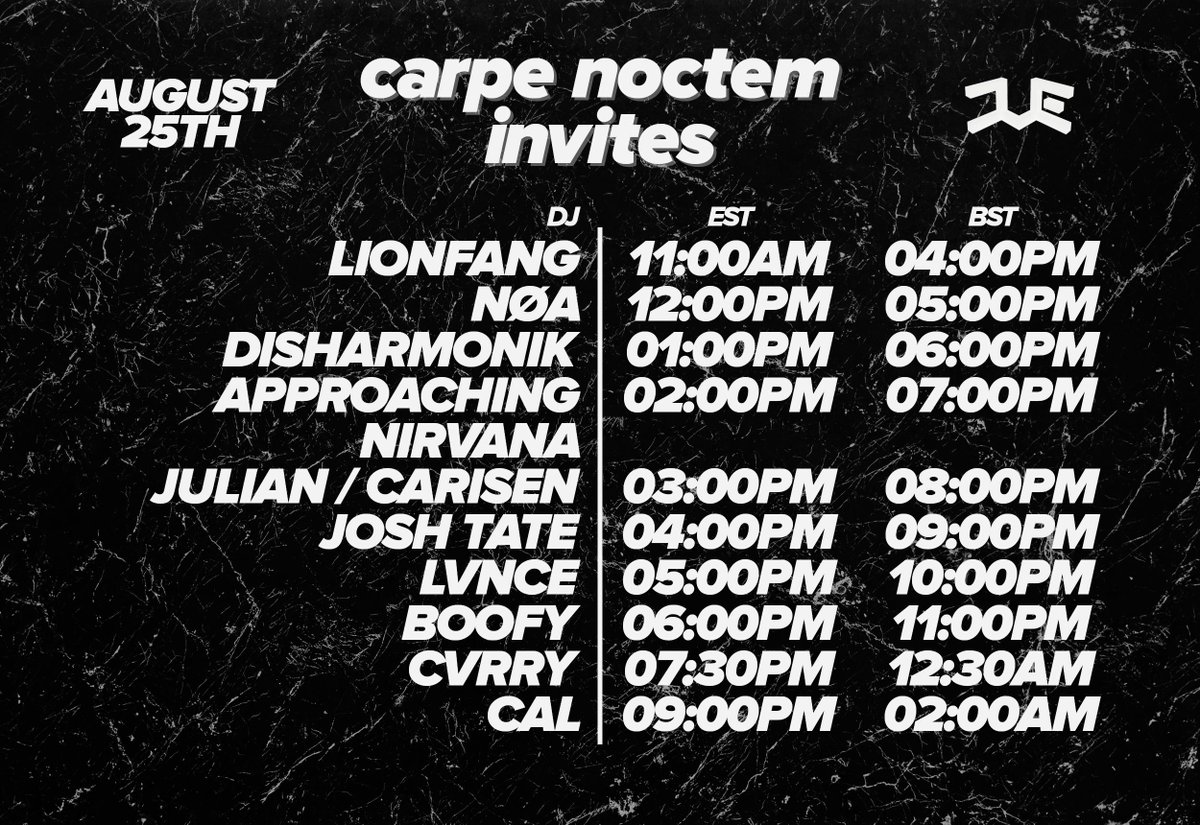 ApproachNirvana's tweet photo. Tomorrow I’ll be playing Carpe Noctum doing a DJ Set at 2PM ET US alongside a bunch of friends and fam.

https://t.co/eguvXOcHSO

Come hang out for the musics all day!! https://t.co/3drdxahv8l