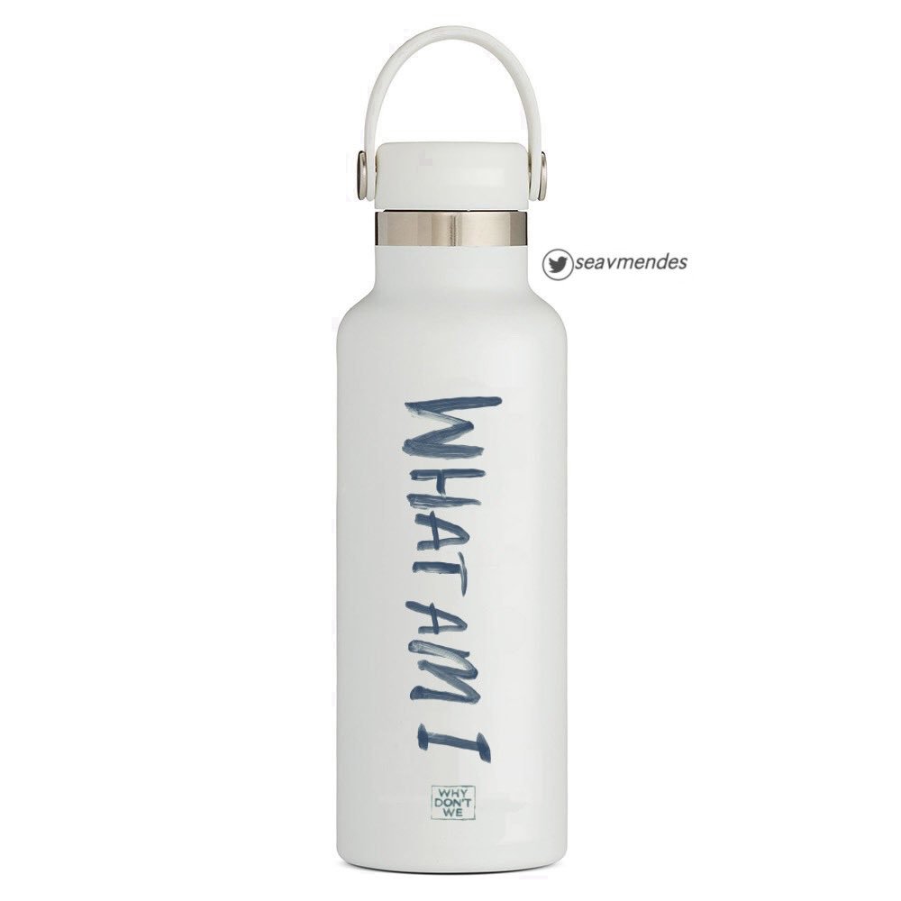 ‘what am i’ ; water bottle & drawstring bag #WhatAmI  @whydontwemusic