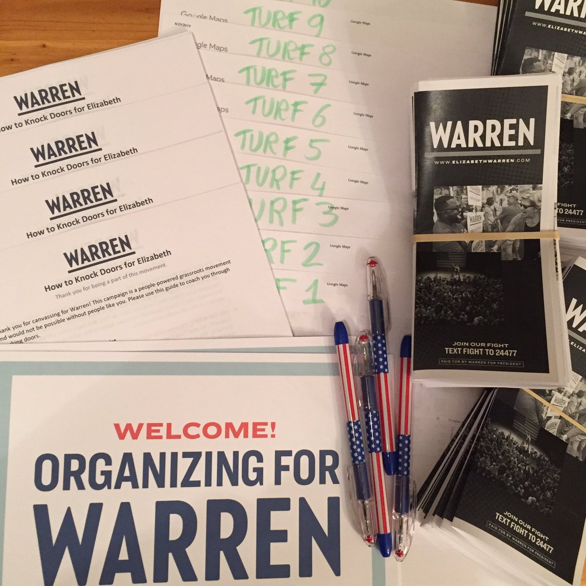 PersistTN's tweet photo. I love the smell of turf packets in the morning. 😄

Welcome to the #WarrenWeekendOfAction! Let’s get out there and knock on some doors! 

#tennesseeforwarren #TeamWarren https://t.co/b2VT53ZBNW