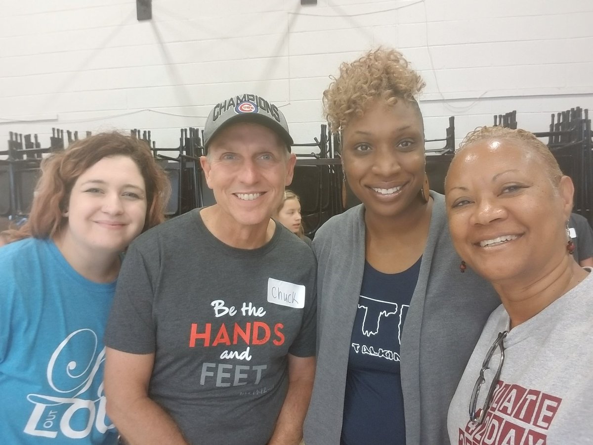 HunterLarnitha's tweet photo. Networking efforts with my brother and sister in Christ as Love Out Loud bless our students at Mineral Springs ES. https://t.co/hrQ5hCpkd2