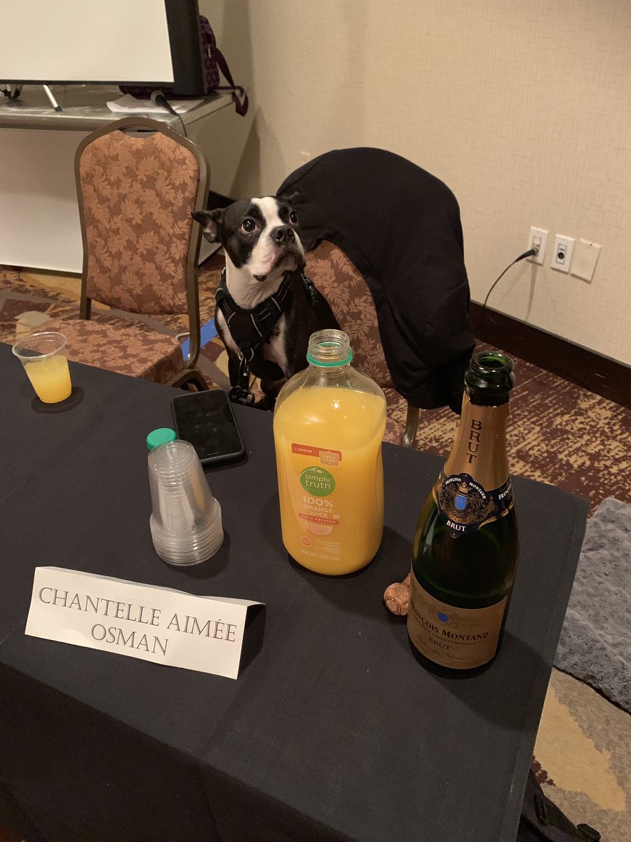 LUWriters's tweet photo. According to @SuspenseSiren (not pictured), Mimosas are a secret to early morning writing. #quills2019 #luw2019 #liveinletters https://t.co/mNfmt3jTcN