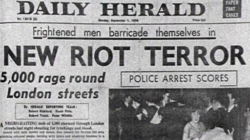 Following the Teddy Boys aggression towards Mrs. Morrison Notting Hill erupted in violence. 100s of young white men went out to throw homemade firebombs at Black residents’ homes. The attacks on Black Notting Hill residents continued until September 5th 1958