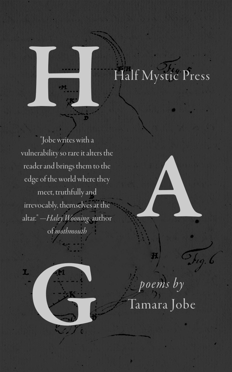 As suddenly &amp; gradually as dusk births the dark, we’re overjoyed to share that Half Mystic Press’ latest poetry collection, #HAGBOOK by <a href="/poett_y/">Tamara Jobe</a>, is out today! Here's to the ugly &amp; marvellous, loud enough to reach the edge of night. halfmystic.com/bookshop/hag