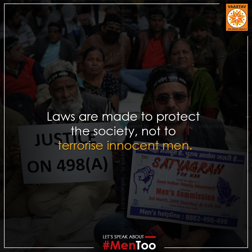 Is it that hard 4 #lawmakers 2 grasp that strong laws MISUSED by women r a cancer in our society? Lawmakers can easily create an antidote! why let lacs of men suffer #fakerape fake #498A ? #MenToo men r votebanks 2 #rishtonkavyapaar <a href="/NCWIndia/">NCW</a> <a href="/smritiirani/">Smriti Z Irani</a> <a href="/PMOIndia/">PMO India</a> <a href="/timesofindia/">The Times Of India</a>