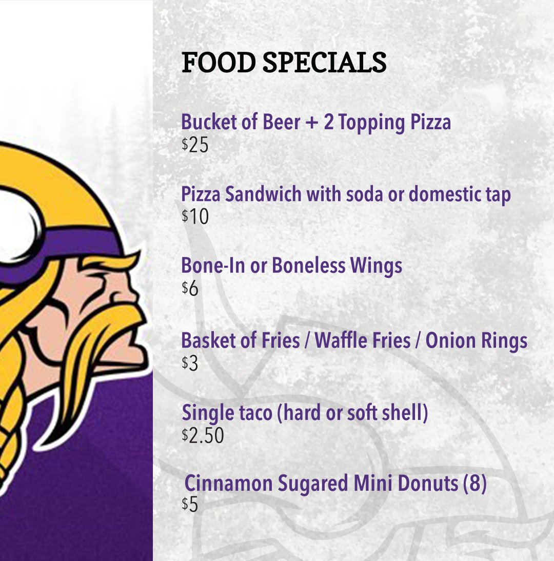 cgcarbones's tweet photo. 💛💜TODAY AT NOON💜💛
Make Cottage Grove Carbone's your football destination and enjoy all of our awesome specials as the Vikes take on the Cardinals today 🏈🏈🏈 https://t.co/z22emJi6XA