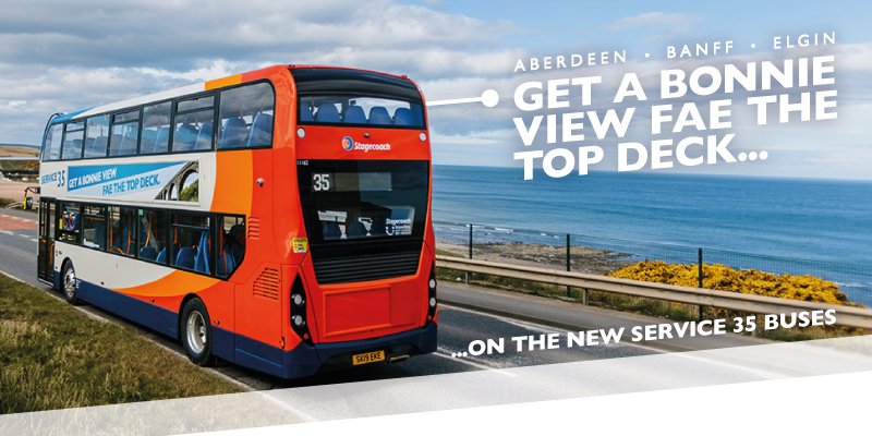 StagecoachBBird's tweet photo. Have you seen the 15 bonnie buses on the service 35 route? Take in the sights on the new double deckers https://t.co/zk6vxDLMdN #service35 https://t.co/MkgqqCfJM3