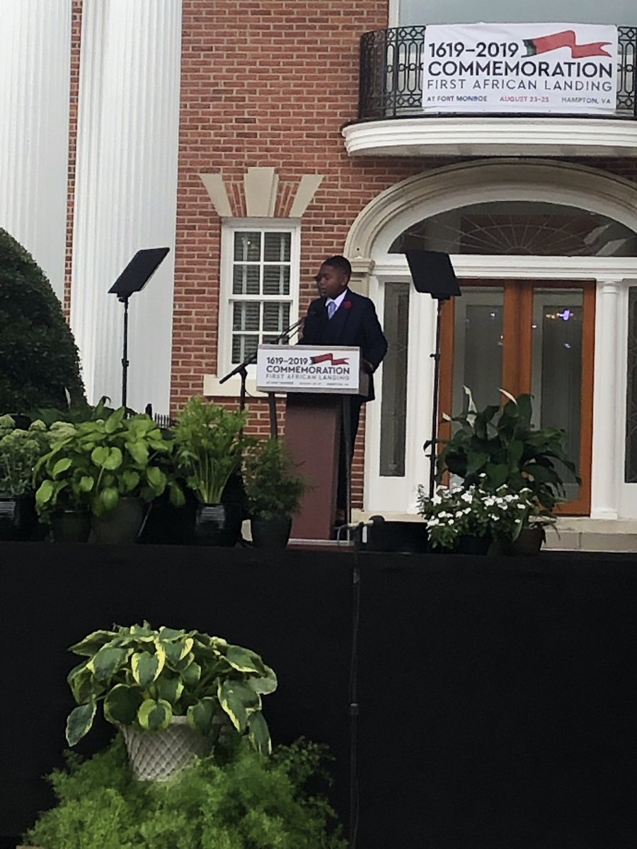 JennMcClellanVA's tweet photo. Brycen Dildy steals the show at the #AmericanEvolution #FirstAfricanLanding @Commemorate2019 #FirstAfricanLanding Ceremony. https://t.co/S2vqZEVS0f
