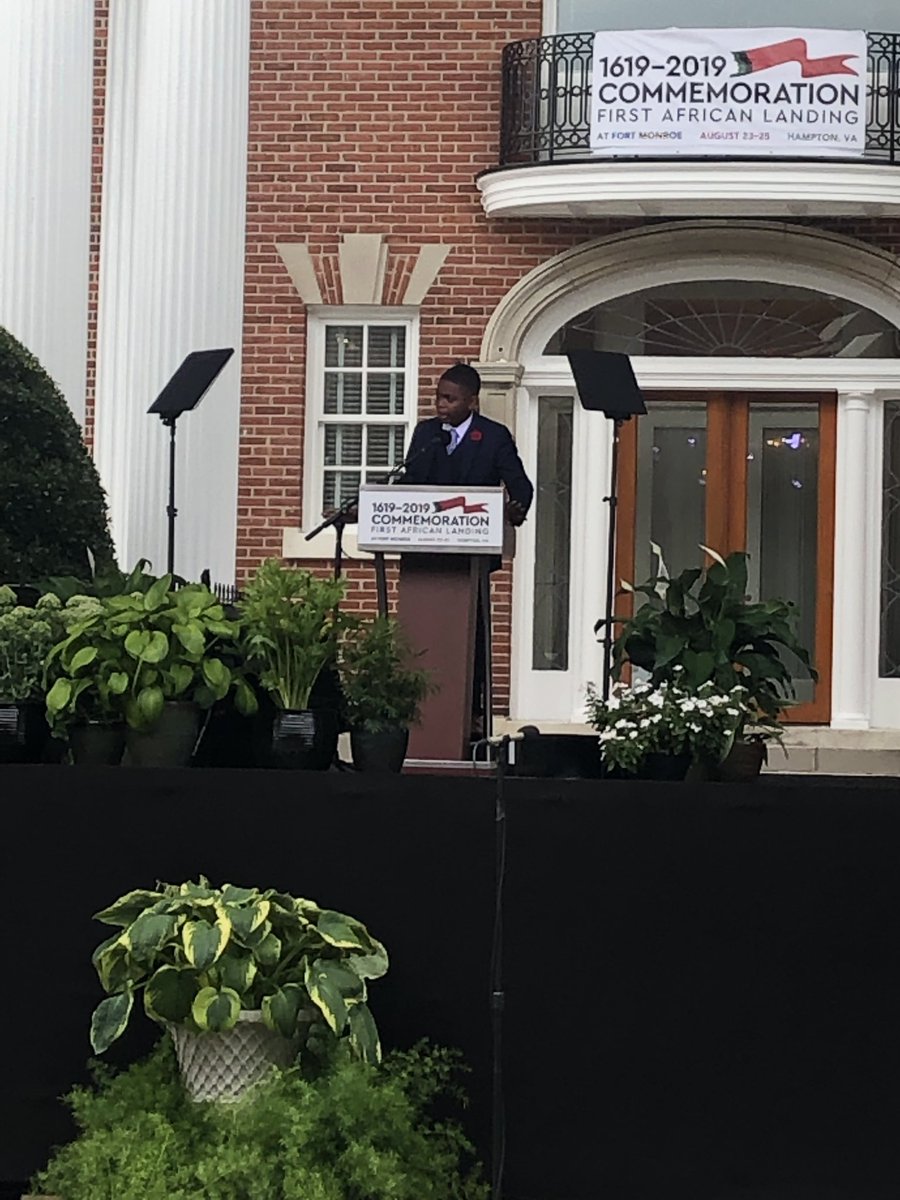 JennMcClellanVA's tweet photo. Brycen Dildy steals the show at the #AmericanEvolution #FirstAfricanLanding @Commemorate2019 #FirstAfricanLanding Ceremony. https://t.co/S2vqZEVS0f