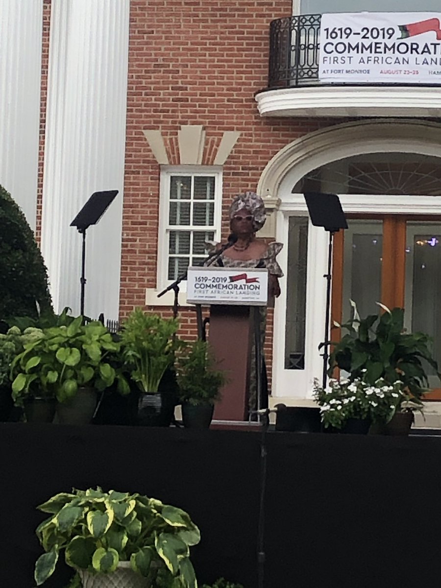 JennMcClellanVA's tweet photo. Senator @SenatorLocke at the #AmericanEvolution #FirstAfricanLanding @Commemorate2019 #FirstAfricanLanding Ceremony: “Deliberate miseducation is why the institution of slavery stood for so many generations.” https://t.co/JQpWltNvbK