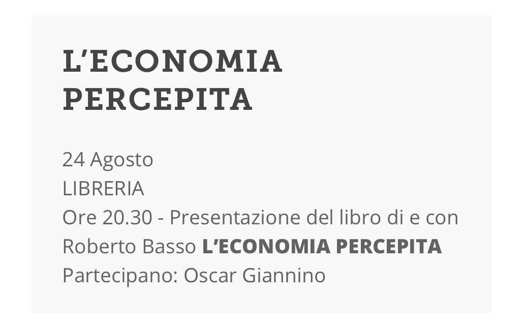 L'economia percepita tweet media