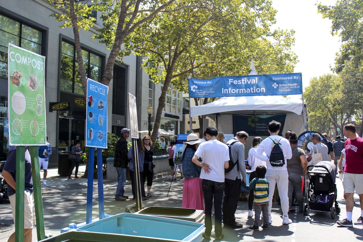 GreenWastePA's tweet image. The Palo Alto Festival of the Arts is this weekend! Help keep downtown clean by sorting your waste in the provided waste stations, so the focus stays on the art! 
​#paloaltofestival #artandwine #sortwaste #paloalto #greenwastepa #streetart #recycle #compost #wastestations
