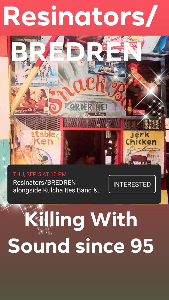 Dub First Thursday 
September 5 
Resinators/BREDREN 
Canada's Original Live Dub Experience since 95
Listen Free on Soundcloud resinators.com bredren.ca 
#resinators #bredren #torontodub #resinatorsmaximumdub #loverespectdub #reggaeinna416 #dubrock #dubrocker