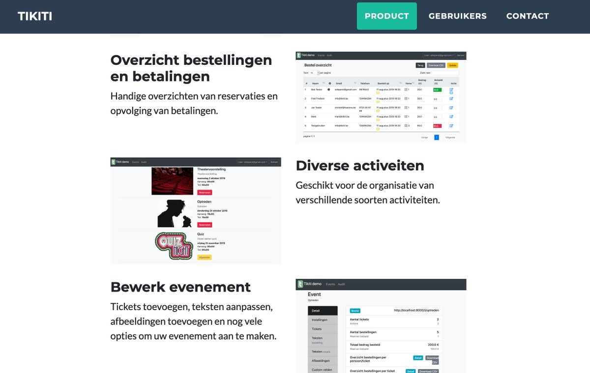 Vernieuwde website live! Organiseert u regelmatig evenementen, voorstellingen of andere activiteiten waarbij inschrijving of reservatie nodig is? Neem een kijkje op tikiti.be
