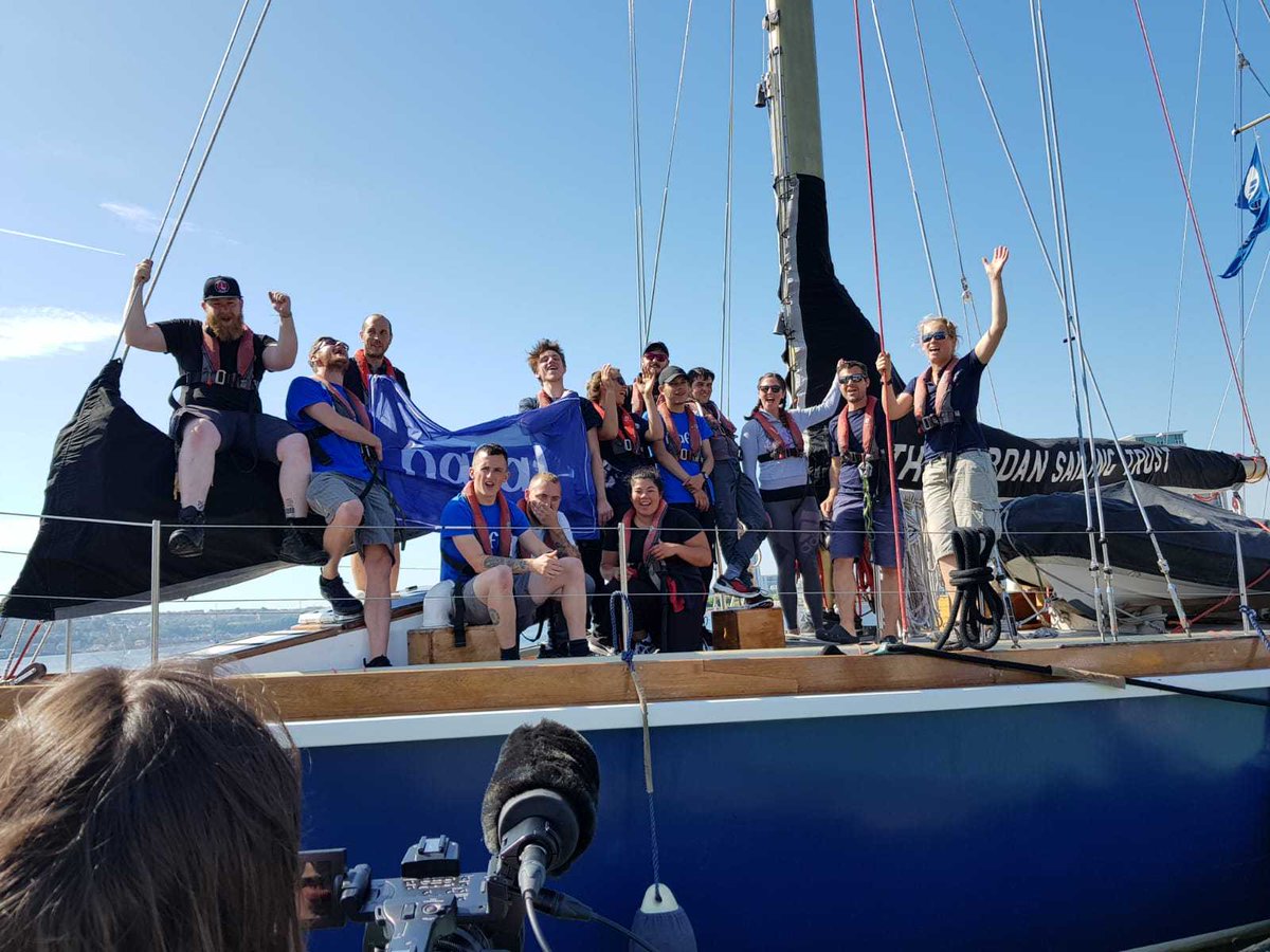 Adferiad_'s tweet photo. Huge Congrats to all the young people who took part in the fantastic #VoyageOfRecovery - an epic journey in a ship around the Welsh coast and beyond!  Today the crew concluded their voyage in the glorious sunshine at #CardiffBay! 🌞⛵️ Find out more on @ITVWales tonight... https://t.co/SLgi5JYkAA