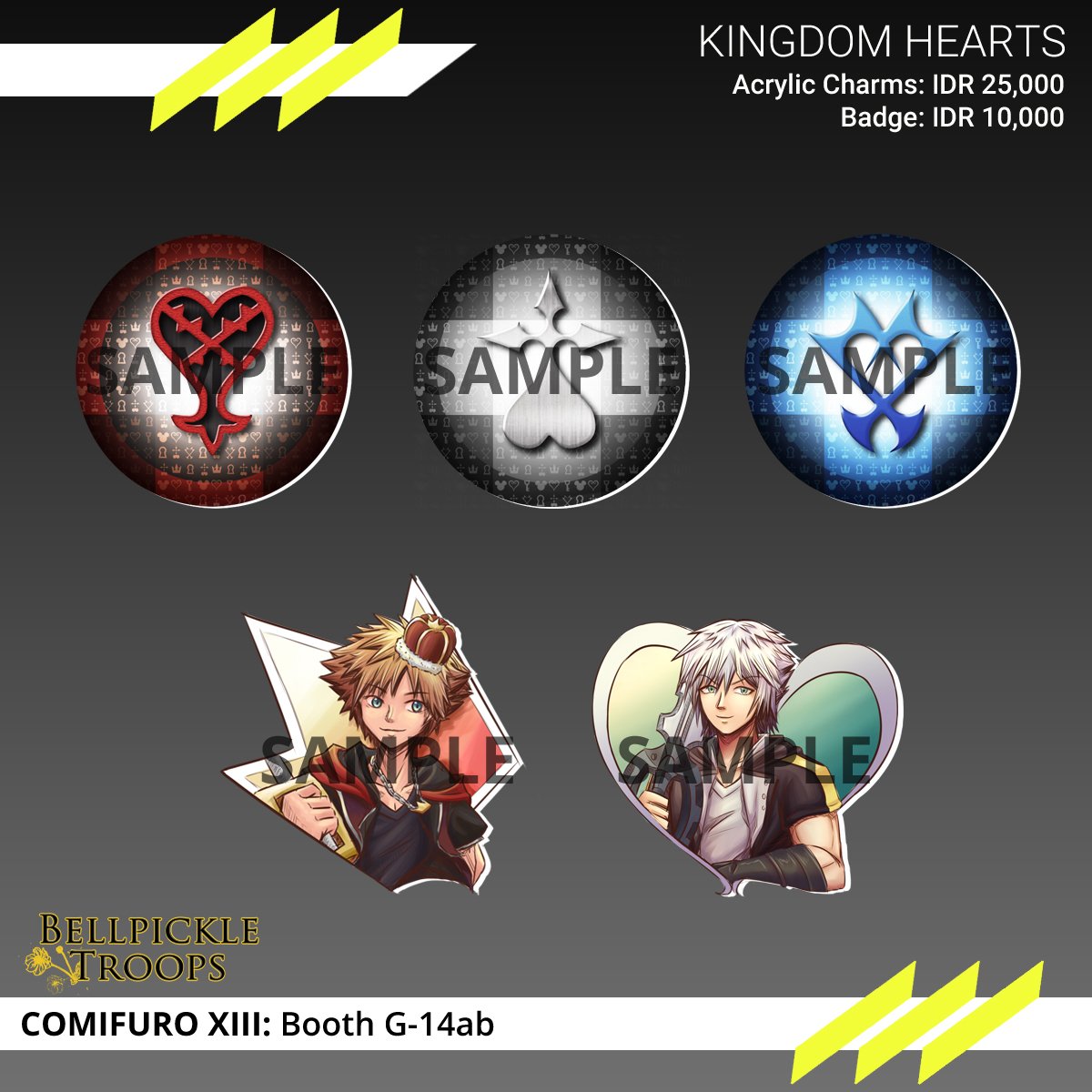 Bellpi_Troops's tweet photo. #Comifuro #ComifuroXIII #CF #CFXIII #KH #KingdomHearts #IdolMaster #EGOIST #FFXV #Persona5 #Haikyuu #YOI #MapleStory #FFVII #Gintama #PromisedNeverland #Kaguyasama https://t.co/bdHm52lPJu