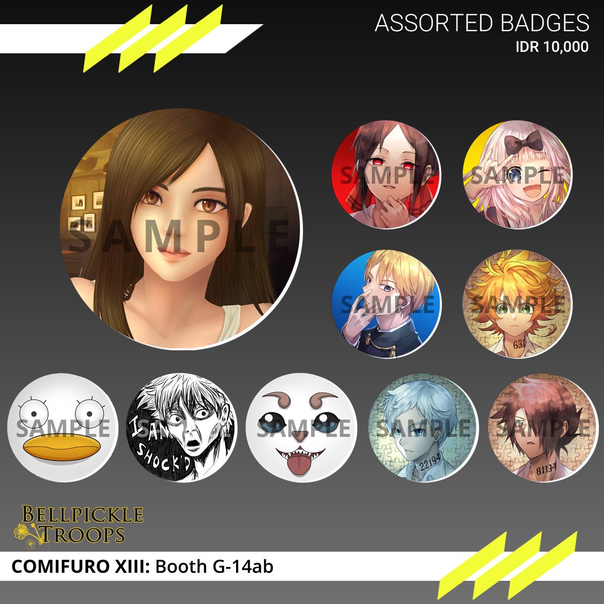 Bellpi_Troops's tweet photo. #Comifuro #ComifuroXIII #CF #CFXIII #KH #KingdomHearts #IdolMaster #EGOIST #FFXV #Persona5 #Haikyuu #YOI #MapleStory #FFVII #Gintama #PromisedNeverland #Kaguyasama https://t.co/bdHm52lPJu