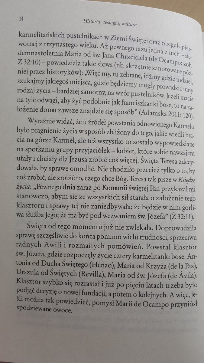 ItineraSpirit's tweet photo. Fragment artykułu z książki "Czerpać ze #źródła"  przypominany dziś w 457. #rocznicę inauguracji pierwszej wspólnoty #karmelitanek bosych założoną przez św. #Teresę z #Awili.
@ocdcuria @ekaipl @Gosc_Niedzielny @WKB_krakow https://t.co/9apysappjS