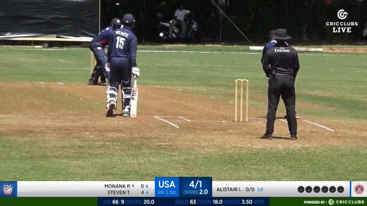 usacricket's tweet photo. Early fall of wicket for USA as Xavier Marshall falls for a duck in our chase of 67 to win
📺WATCH LIVE thanks to our partners
@Cricclubs here➡️: https://t.co/Uq9rEmOrI1
#USAvCAY #T20WorldCup https://t.co/7OY8svth1b