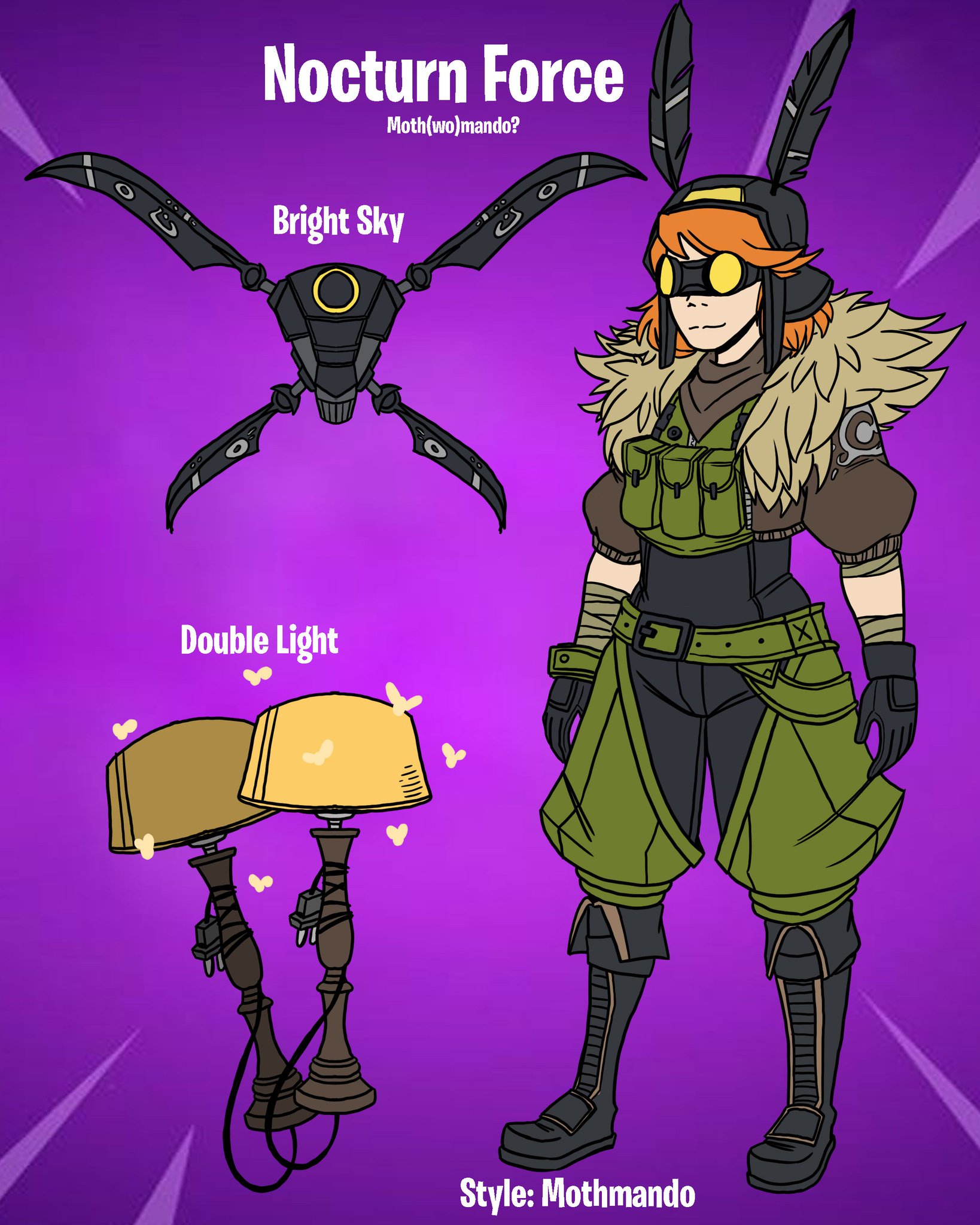 “Female mothmando concept, I'm terrible with names #Fortnite #moth...