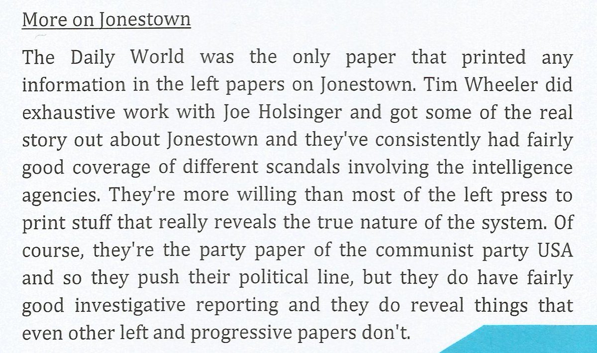 Note that he dislikes the CPUSA not because it is infested with intelligence agents and cops, or because it is a revisionist party, but because it has a political line (not like John, who soars above mundane politics).