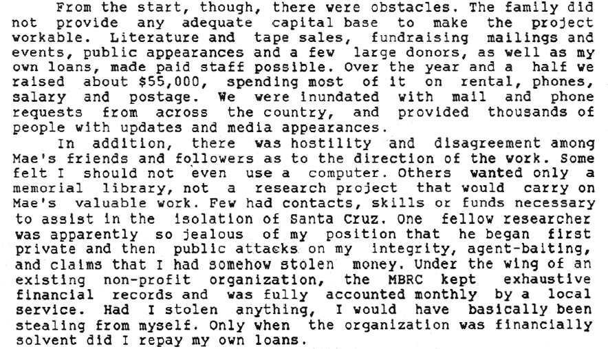 Dave Emory wasn’t happy. I don’t know about any of these allegations, but if we judge John by the fruits of his work, it’s hard not to be suspicious and angry. “The finest collection of anti-fascist materials in the country was put into storage.” Great job.