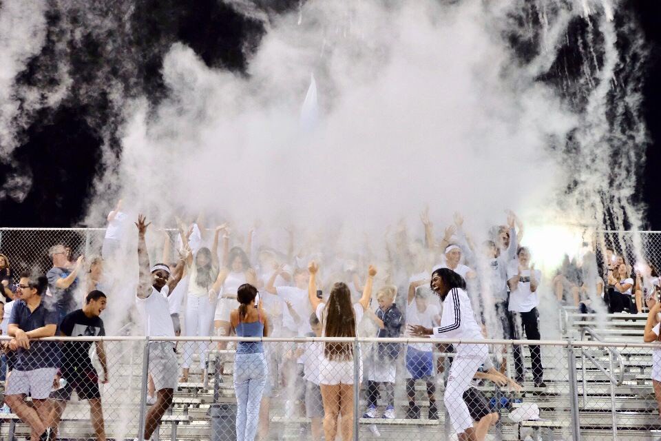 cscs_sga's tweet photo. 🐾Charter Crazies came out strong last night to cheer on our panther boys !! Don’t worry the crazies have a lot in store for this season ,so you’ll have to come out to see it !!💙🖤🐾 https://t.co/Or5PWSkbya