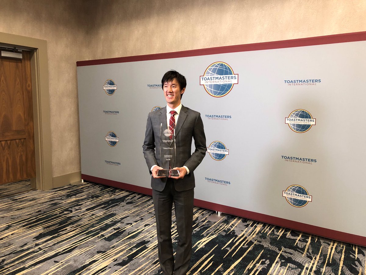 Toastmasters's tweet image. We have a winner! Congratulations. 

First Place: Aaron Beverly 
Second Place: Luisa Montalvo
Third Place: Kwong Yue Yang