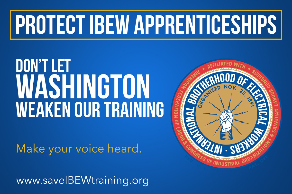 You only have until this Monday to let the Department of Labor know that you want them to protect, not hurt, our union apprenticeship programs. bit.ly/2LxvRbE
