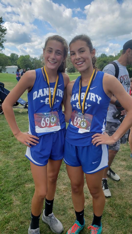 DanburyMrMiller's tweet photo. Congratulations to middle school cross country runners Maria Maringer and Kelly Uhinck on their finishes at the Panther Fun Run today. Maria was first overall and Kelly was fourth overall. Great job ladies! https://t.co/2DsSsHoBbO
