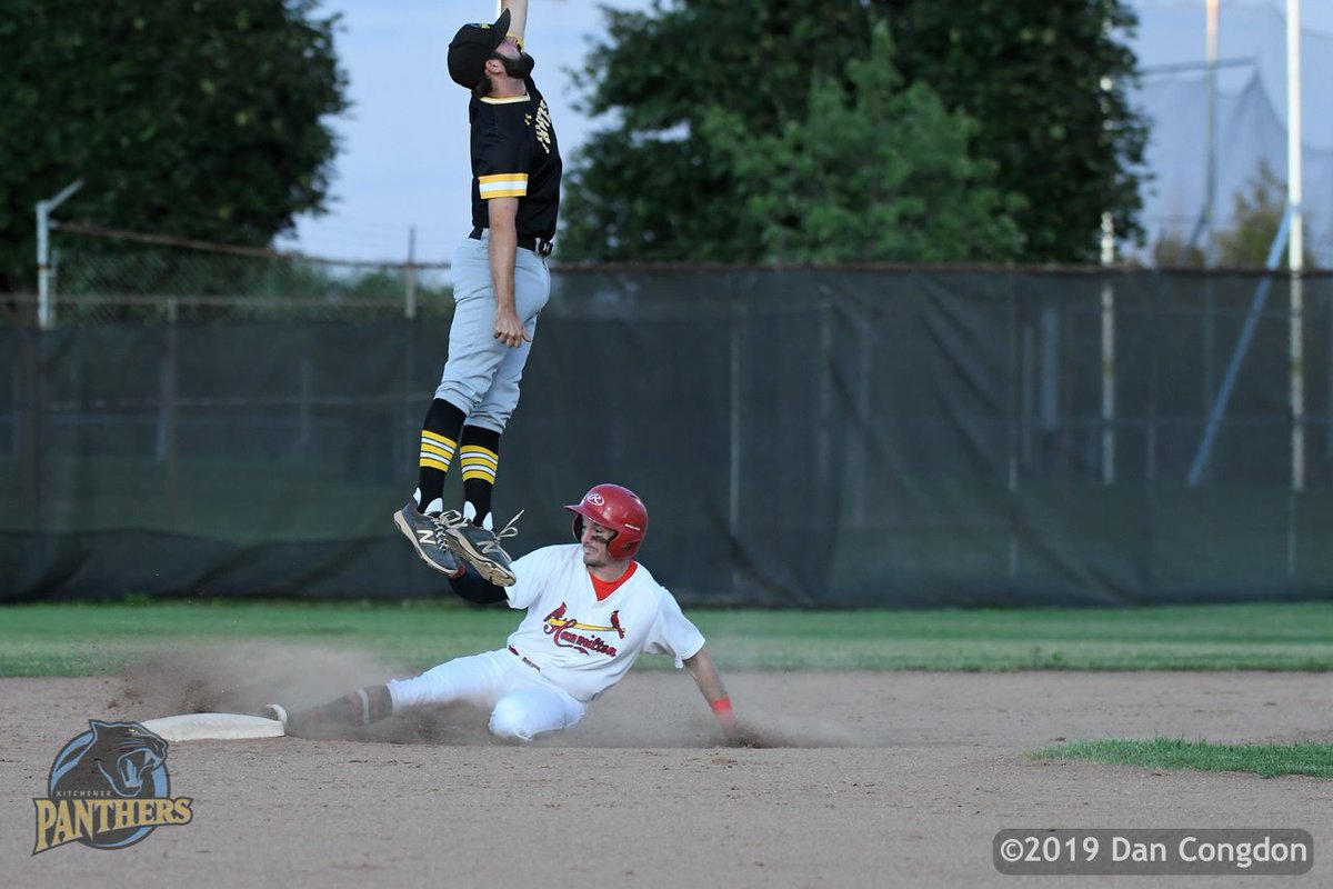dancongdon's tweet photo. ⚾️ I was ready for the play at second base, but not ready for how high #8, Mike Andrulis would have to jump to make the catch. The runner was safe, but the leap probably saved another base. That, and Mike stuck the landing. #Panthers101 #EightPointSixFromTheRussianJudge https://t.co/raVq4hypl3