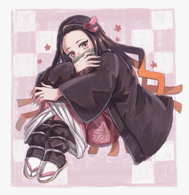 ふめし🐹来年まで多忙さんがTwitterに投稿した竈門禰豆子(鬼滅の刃)のイラスト。