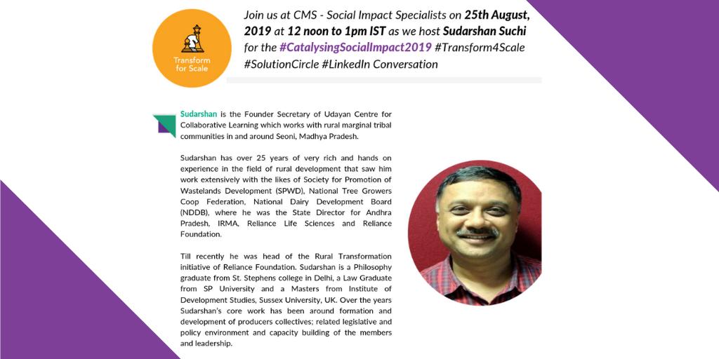 Solvists's tweet image. Join us at @Impact_Speaks on 25th August, 2019 
at 12 noon to 1 pm IST as we host @SuchiSudarshan 
 for the #CatalysingSocialImpact2019 #Transform4Scale #SolutionCircle #TwitterChat #OwnTheConversation #ShapeTheFuture @SriniUppaluri @oldcityvibes @SonaliS @teamarun @SamirHuda