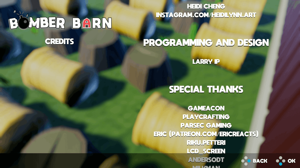 lateleafgames's tweet photo. New patch for Bomber Barn hit yesterday! Now you can re-bind your controls, change basic graphics settings, and check out the Credits section 😇

#screenshotsaturday #indiedev https://t.co/yK35WHK0zr