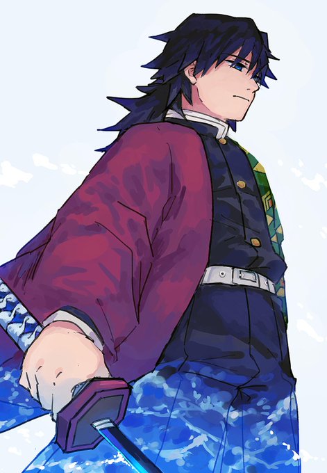 永枕さんがTwitterに投稿した冨岡義勇(鬼滅の刃)のイラスト。