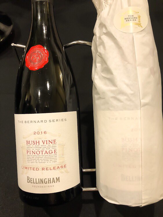 BELLINGHAM - BERNARD SERIES BUSHVINE PINOTAGE 2016

Deep ruby with tints of purple on the rim. Liberal black cherry, ripe mulberry and raspberry confit aromas, beautifully balanced with brushes of violet and winter spice oak integration on a long succulently fruited finish.