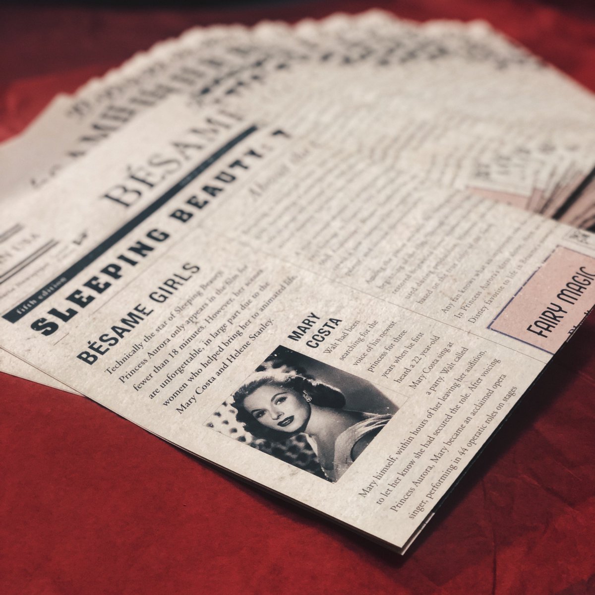 BesameCosmetics's tweet photo. Extra, extra! Read all about it! 🗞️Now included with every order is our latest edition of the Bésame Bugle. We print these special, collectible newspapers rarely... so be sure to place your order soon to receive this copy, all about Sleeping Beauty! #collectible #besamebugle https://t.co/2tnshQHgip