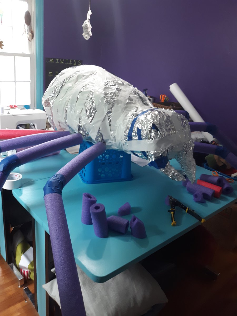 first_foxy's tweet photo. I can't make fursuits....but I can make big ass spiders 😈😄 WIP of halloween spider prop. Gotta paper mache, paint, and seal. https://t.co/AKWtdmZefc
