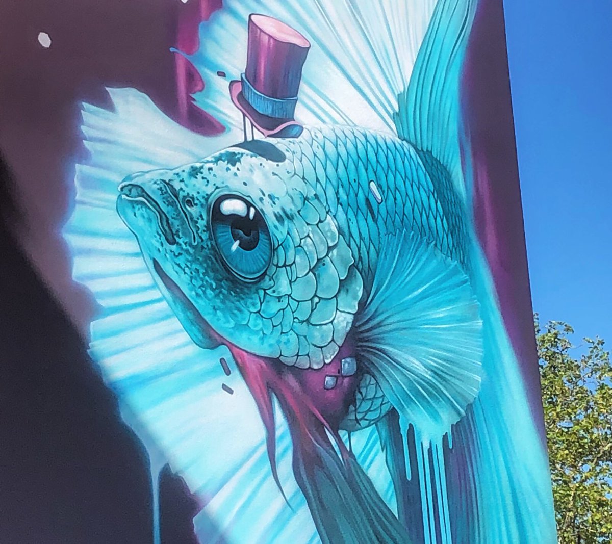 GuideduVoyage's tweet photo. [#streetartlyon / #photodujour] Oeuvre «  Combattant - comme un poisson dans l’eau » réalisée par 👉 l’artiste KALOUF et BlastArt ! 
📍Découvert Place des Tapis, quartier de la #croixrousse à #lyon📍
#fresquemurale #peinturemurale #blastart #mur69 #kaloufart  #streetart https://t.co/Z605YEzb4k
