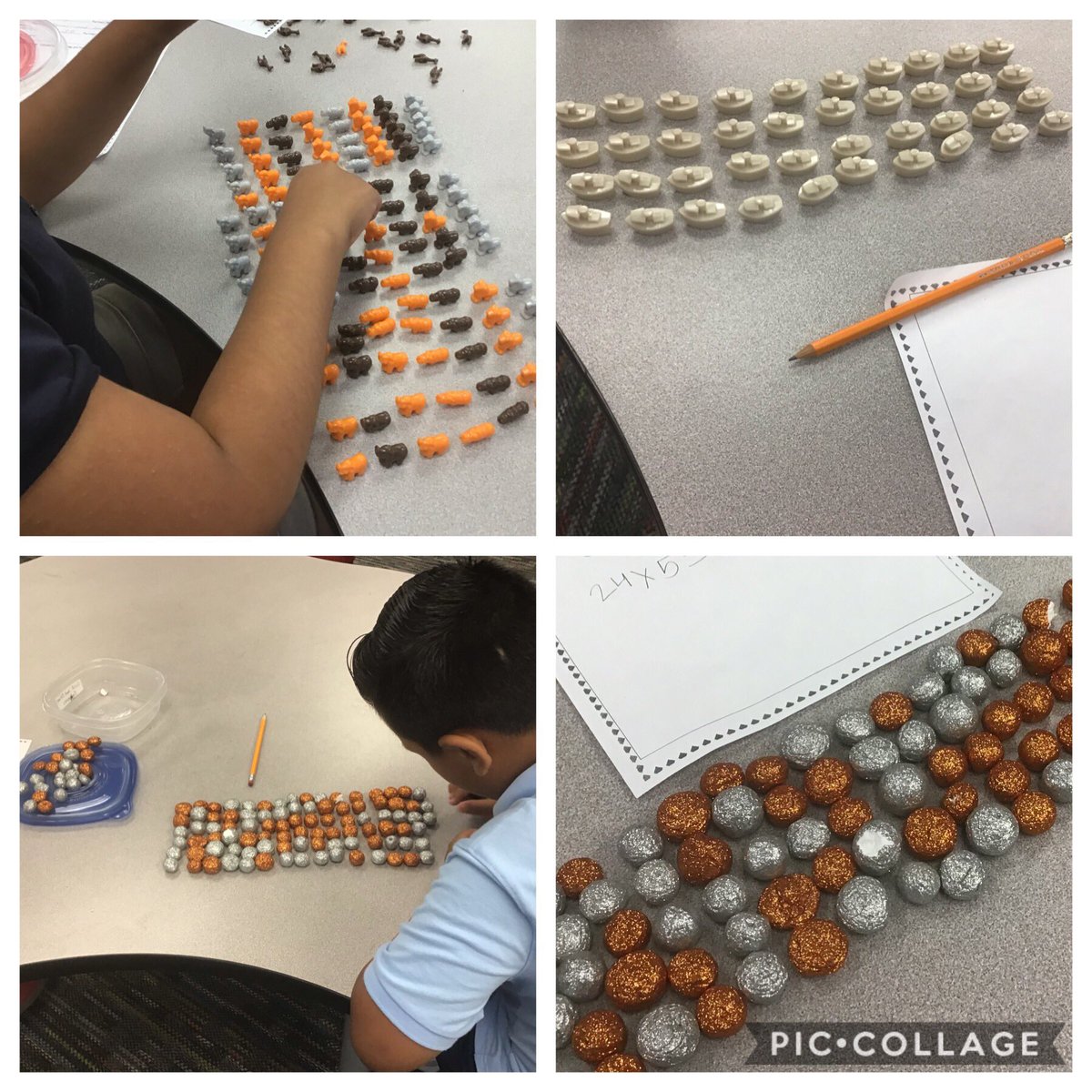 DebBessen's tweet photo. Using arrays to count collections! @tusdschools @tusdheideman #wearetusd #weareheideman #tusdthrives #learningmultiplication https://t.co/GV6sTUMUuv