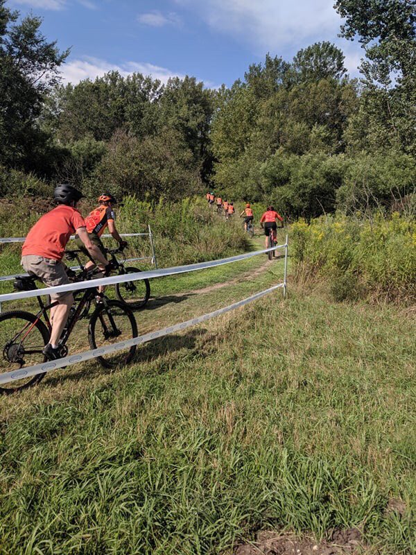 Beautiful day for the first bike race of the season in Austin, MN. Some of our racers squeezing in a pre-ride this morning. #GoBears