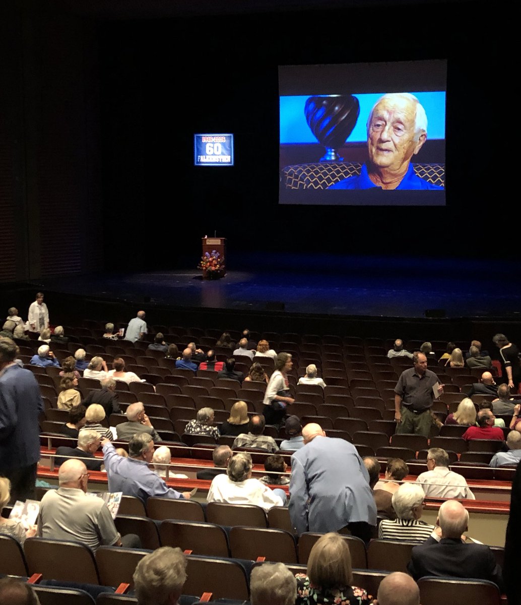 mctait's tweet photo. Former K-State football coach Bill Snyder rearranged his schedule to attend today’s celebration of life for the late Max Falkenstien. Class act. People still filing in for the 2 p.m. event. https://t.co/f4qhvGQiqC