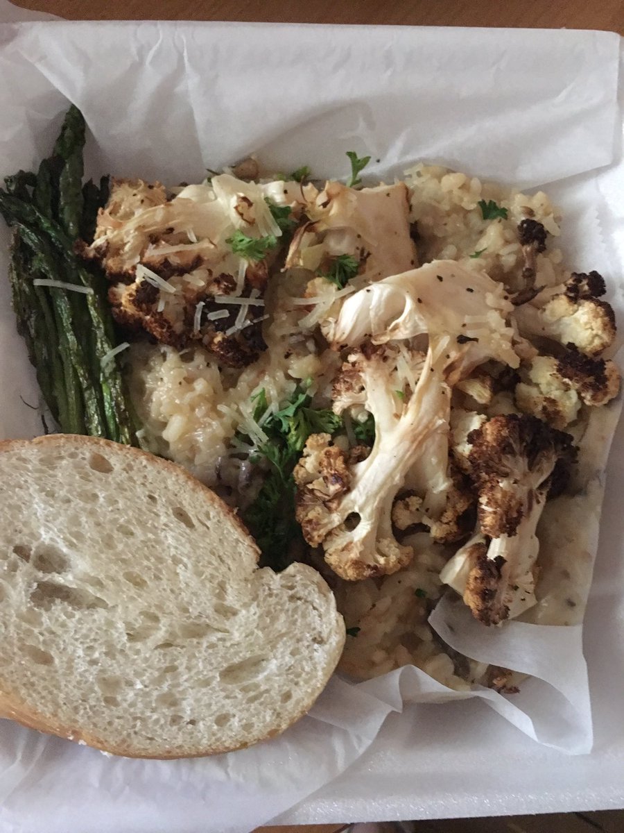 dereczyk's tweet photo. @Karls_Cuisine loved the mushroom risotto with cauliflower steak.  You do #vegetarian the very best in #saultstemarie https://t.co/jpXHXM4ZuW