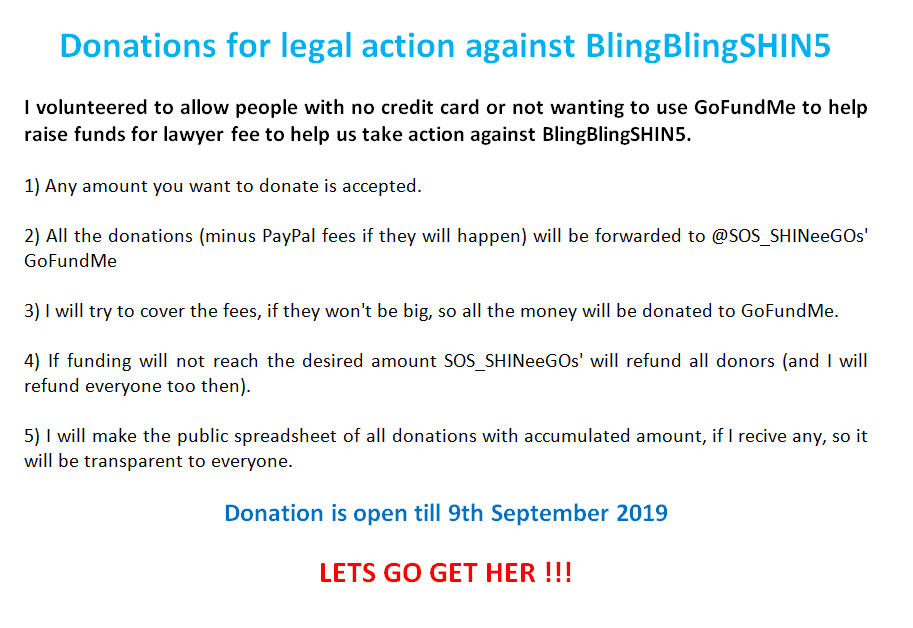 realanna87's tweet image. I want to help people with no credit card or not wanting to use GoFundMe to help donate money for lawyer for legal action against BlingBlingSHIN5.

Worldwide.

PayPal Me link for easier donations: paypal.me/mcromance111 
(PayPal account is: csi.prozac@gmail.com)