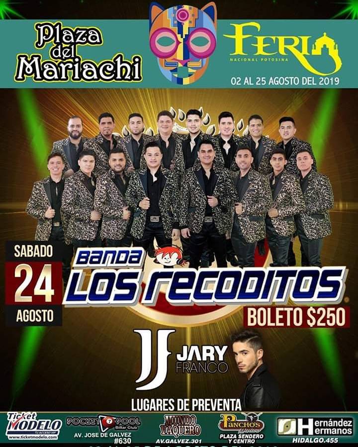 Lau_Abl's tweet photo. HOY 2⃣4⃣ DE AGOSTO 2019 
Llega desde el bello Mazatlán, Sin Banda Los RECODITOS a Plaza del Mariachi,San Luis Potosí
¡NO TE LO PUEDES PERDER! Ya que disfrutarás de todos sus éxitos entre ellos su nuevo sencillo #Perfecta 🥰
@ConsentidasDani 💕
@BANDARECODITOSS
@RecoditosPROMO https://t.co/Y78gCWxDQz