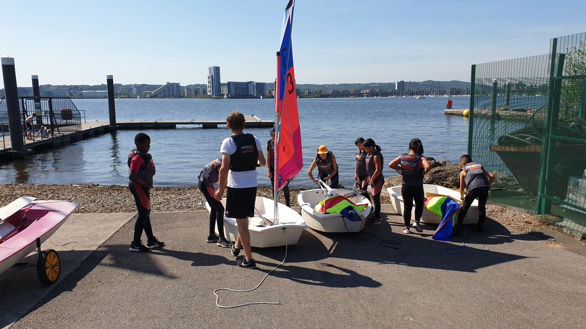 CardiffSC's tweet photo. Lots of fun on the water this afternoon with kids from #WomenConnectFirst as part of the @1851Trust Rebels Sailing initiative.
They're all starting their #RYA Stage 1 and there were certainly smiles all around in the baking sun today!
@INEOSTEAMUK @INEOS #RebelsSailingCardiff https://t.co/mKzu6b0kB7