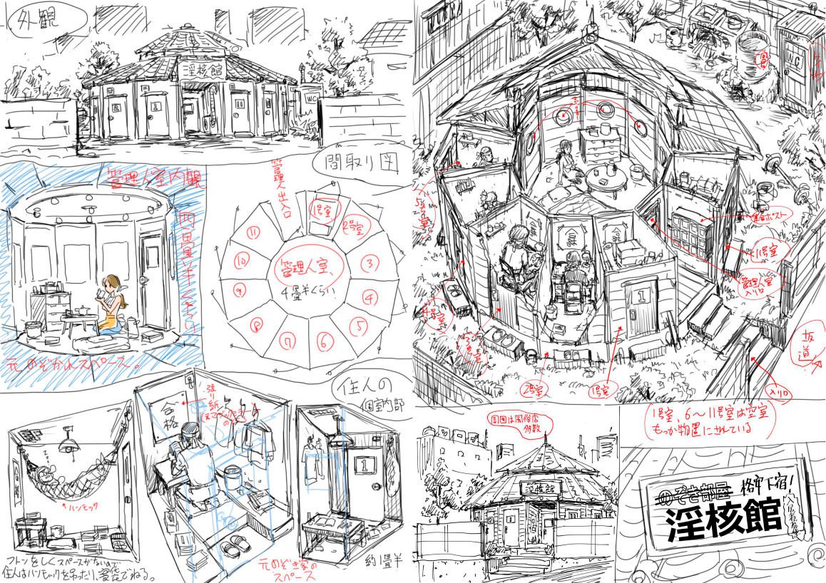 satokeso's tweet photo. これは非公式ヒロイン図姦収録作のなかで一番初期に描いた「めぞん淫核」の打ち合わせ用に描いた設定資料です。
勝手が分からず余計な方向にばかりリキを��れ過ぎていた懐かしいものです。 https://t.co/QqaFPxdfLj