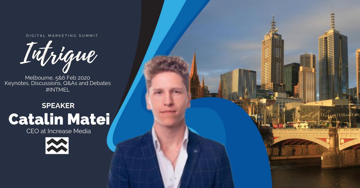 salesgasm's tweet photo. Glad to have @atcatalinmatei, CEO of Increase Media as Speaker for #INTMEL
Head start your #business, attend #Intrigue Summit on 5-6 Feb 2020 and meet #marketers from all across #Australia and #globe
Reserve your space: https://t.co/BLz5wPOywm
#DigitalMarketing #Marketing https://t.co/YBXj6DLK1D