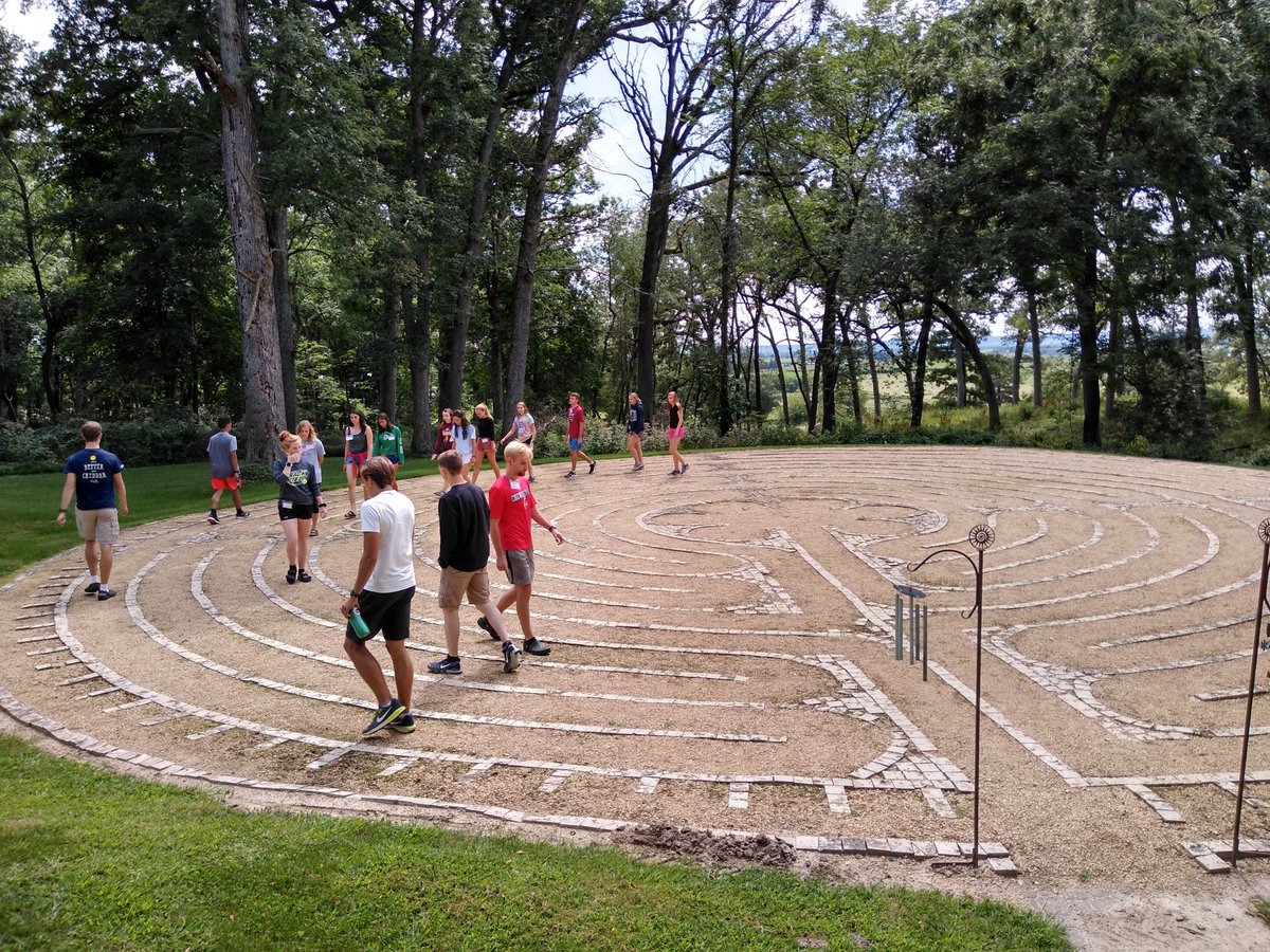 Time contemplating @EwoodXCTF our journey while walking the labyrinth. #individualjourney #oneteam