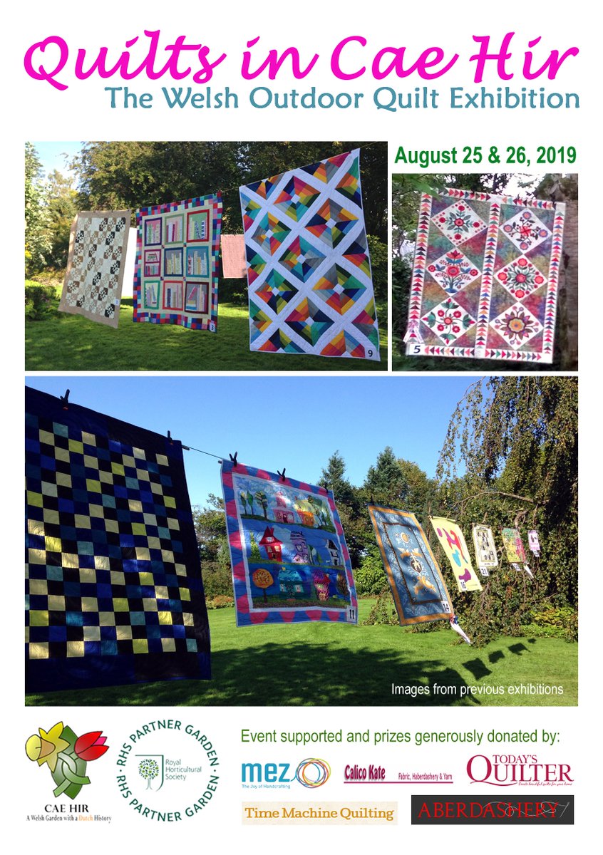 #quiltsincaehir over the #BankHoliday Sunday and Monday at the @RHSPartnerGarden Cae Hir Gardens in #WestWales.